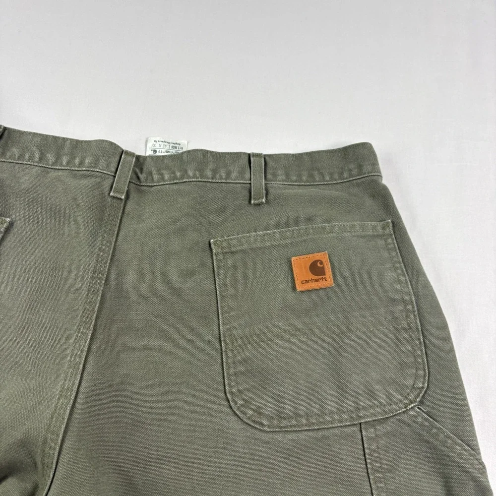 Carhartt Pants Mens‎ 42x30 (Fits 40x29) Green Carpenter Washed Duck Dungaree